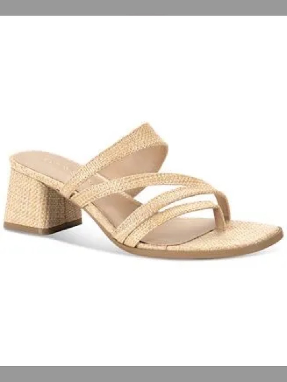 Sun + Stone Baylinn Sandal Woven Raffia Block Heel Strappy NWOB Size 6.5